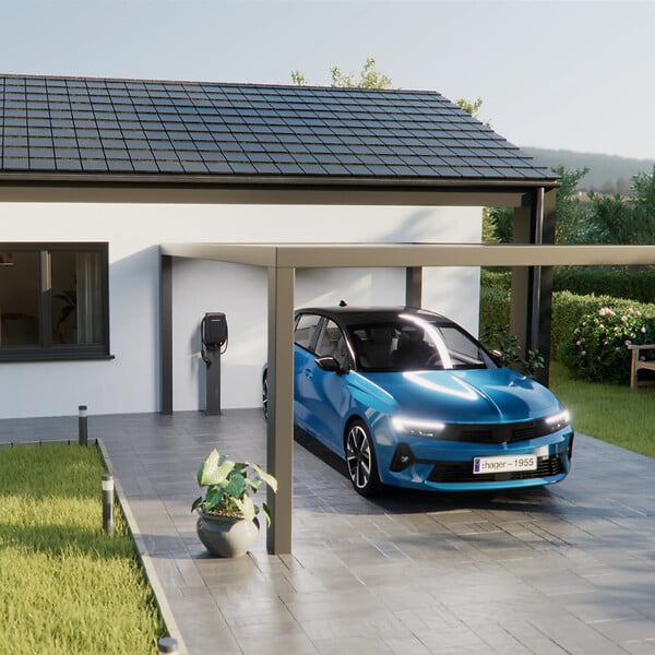 HAGER - Borne de recharge pour voiture électrique Witty One 11 kW avec TIC. RFID et Bluetooth - HAGER - XVR111STI - large