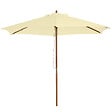 OUTSUNNY - Outsunny Parasol droit hexagonal grande taille de jardin Ø 2,5 x 2,3H m bois de bambou crème - vignette