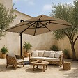 OVIALA - Toile pour parasol déporté 4x3m taupe - Caserta - vignette