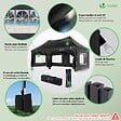 VOUNOT - Tonnelle de jardin 3x6m Pliable Barnum avec 6 parois amovibles Noir - vignette