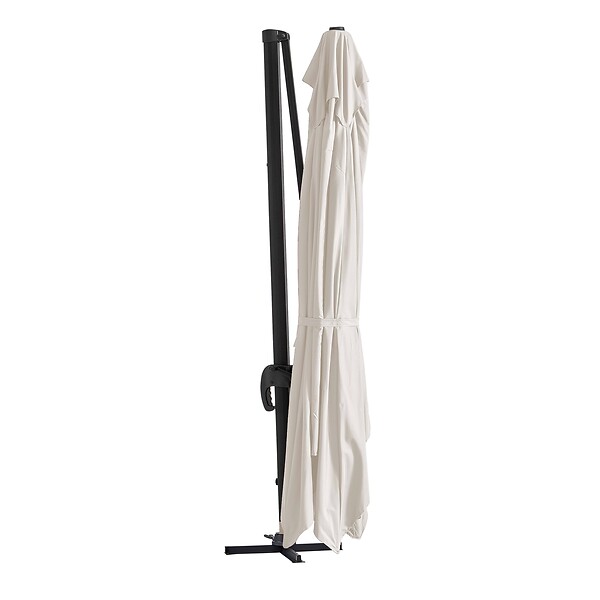 OVIALA - Parasol déporté inclinable et rotatif 4x3m en aluminium écru - Caserta - large