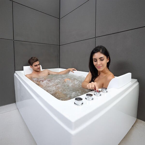 SPALINA - Baignoire Balnéo 2 Personnes Cetana Duo Wave 170 X100 X63 Cm, By Spalina - large