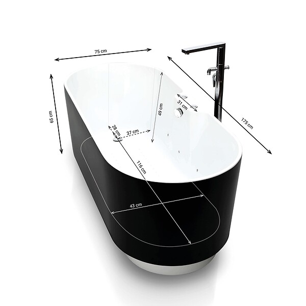SPALINA - Baignoire Balnéo Ukio Bulle 175 x75 x65 cm, by SPALINA - large