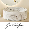 JACOB DELAFON - Vasque ronde à poser Vox marbre blanc sculptural + bonde - vignette