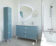 ONDEE - Meuble de salle de bain à poser NEMOO plan vasque - L120cm - Vert d'eau - Laqué - vignette