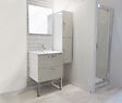 ONDEE - Ensemble caisson + vasque MIXY - 60cm - Blanc - Mélaminé - Livré en kit - vignette
