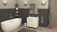 ONDEE - Meuble de salle de bain à poser HELGO - 80cm - Blanc - Mélaminé - Livré en kit - vignette