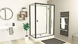 ONDEE - Cabine de douche GONEA - 140 x 80 cm - Accès de face - Profilés aluminium - Noir mat - vignette