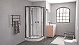 ONDEE - Cabine de douche hydromassante - radio - NOGEA - Sans silicone - Noir mat - 1/4 Cercle 90cm - vignette
