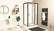 ONDEE - Cabine de douche GONEA - 110 x 80 cm - Accès de face - Profilés aluminium - Noir mat - vignette