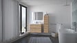 ONDEE - Colonne de salle de bain à suspendre TRENDY 2 Portes - Largeur 30cm - mélaminé bois - vignette