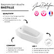 JACOB DELAFON - Pack baignoire bain douche 170 x 90 Bastille vidage à gauche blanc brillant + tablier en angle - vignette