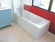 ONDEE - Kit Baignoire rectangulaire 170x70 et tablier motif vague - abs et acryl 3mm - blanc - vignette