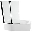 JACOB DELAFON - Pack baignoire bain douche 170 x 90 Bastille vidage à gauche blanc brillant + tablier en angle + pare-bain noir - vignette