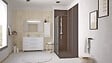 ONDEE - Panneau mural de salle de bain - bicolor - 1,2x2,55m - gris clair et anthracite - vignette