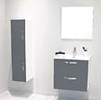ONDEE - 2 Façades de tiroir MIXY - pour meuble de salle de bain - 80cm - Gris - Laqué - vignette