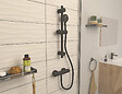 ONDEE - Kit barre de douche à douchette sans mitigeur SILKY - H65cm - Finition noir mat - vignette