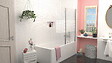 ONDEE - Pare Baignoire CARIBA - 120x140x0,5cm - Verre trempé sérigraphié finition blanc - vignette