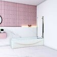 AICA SANITAIRE - Pare baignoire avec une bonde dépoli central 130x140m -verre en 6mm - vignette