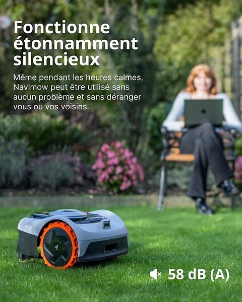 NAVIMOW - Navimow i105E Robot Tondeuse sans Fil périphérique, Recommandé 500 m², RTK+Vision Tondeuse Robot Gazon, IA cartographie Automatique - large