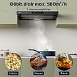 CIARRA - Hotte Tiroir 60cm 606m3/h tactile Recyclage ou Evacuation CD6909AB - vignette