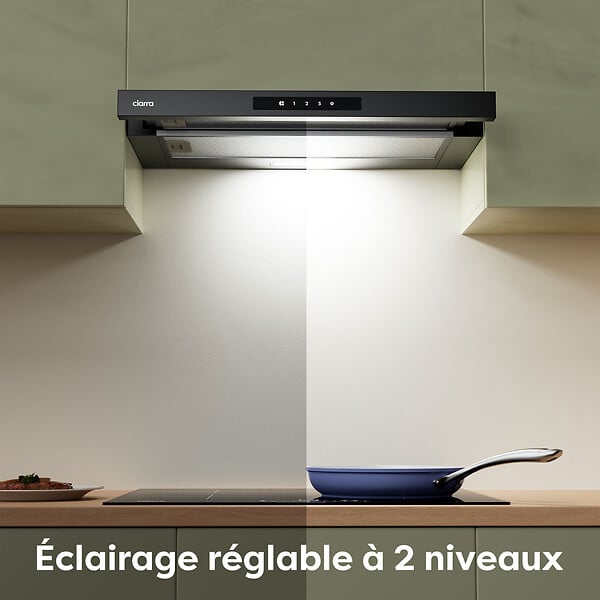 CIARRA - Hotte Tiroir 60cm 606m3/h tactile Recyclage ou Evacuation CD6909AB - large