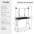 TECTAKE - Table de toilettage avec potence sangles surface antidérapante résistante griffures pliable noir gris 105,5 x 60 x 90,5 - 159 cm - vignette