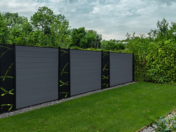 SYLWAY - Lame clôture bois composite, H.16,5 x L.165 cm, gris mat, SYLWAY - large