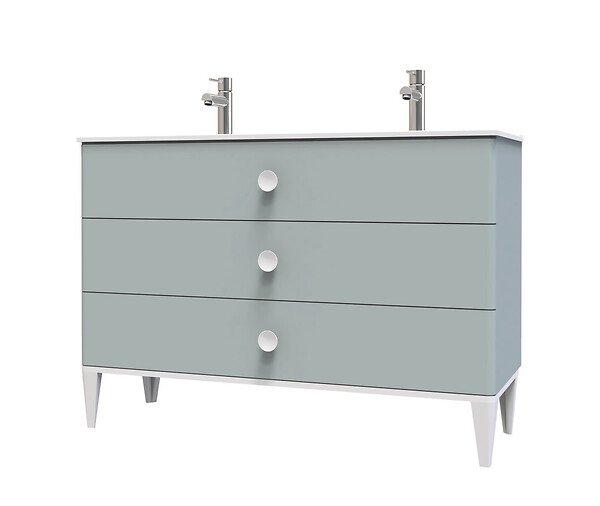 ONDEE - Meuble de salle de bain à poser NEMOO plan vasque - L120cm - Vert d'eau - Laqué - large