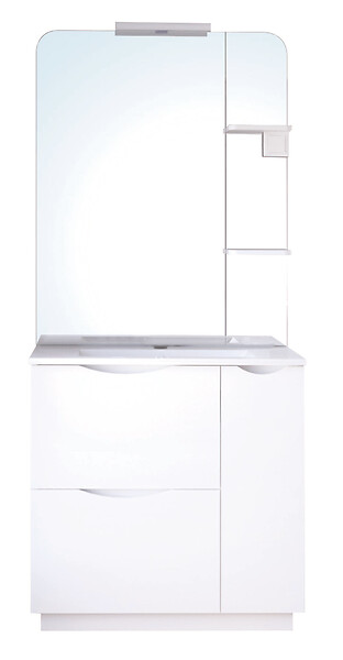 ONDEE - Meuble de salle de bain à poser PALERMO - 80cm - Blanc - laqué - Livré en kit - large