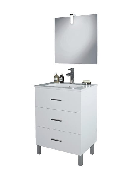 ONDEE - Meuble salle de bain à poser MONTECARLO - L60cm - Blanc -  - Livré monté - large