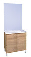 ONDEE - Meuble Salle de Bain BELIS - A poser - Miroir Affleurant - 80cm - Finition Bois - vignette
