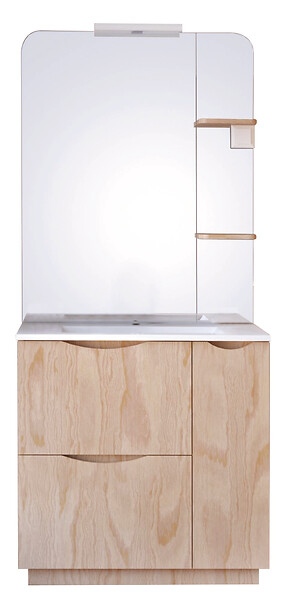 ONDEE - Meuble de salle de bain à poser PALERMO - 80cm - Bois - mélaminé - Livré en kit - large