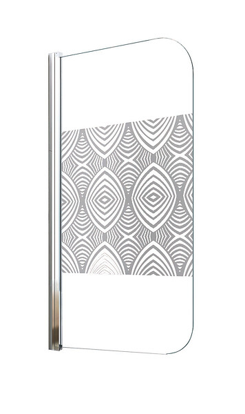 ONDEE - Pare Baignoire UIMI - 80x140x0,5cm - Verre trempé sérigraphié - Finition chromé - large