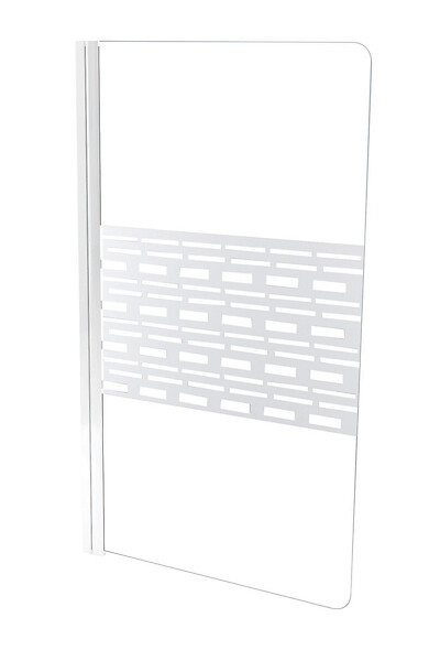 ONDEE - Pare Baignoire CARIBA - 80x140x0,5cm - Verre trempé sérigraphié finition blanc - large