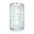 ONDEE - Cabine de douche hydromassante AMELIA - Porte Coulissante - Blanc - 1/4 C - 90cm - vignette