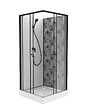 ONDEE - Cabine de douche CIMENT - Carreaux de ciment - Noir - 100x80cm - vignette