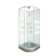 ONDEE - Cabine de douche hydromassante AMELIA - Porte Coulissante - Gris - 1/4 C - 90cm - vignette