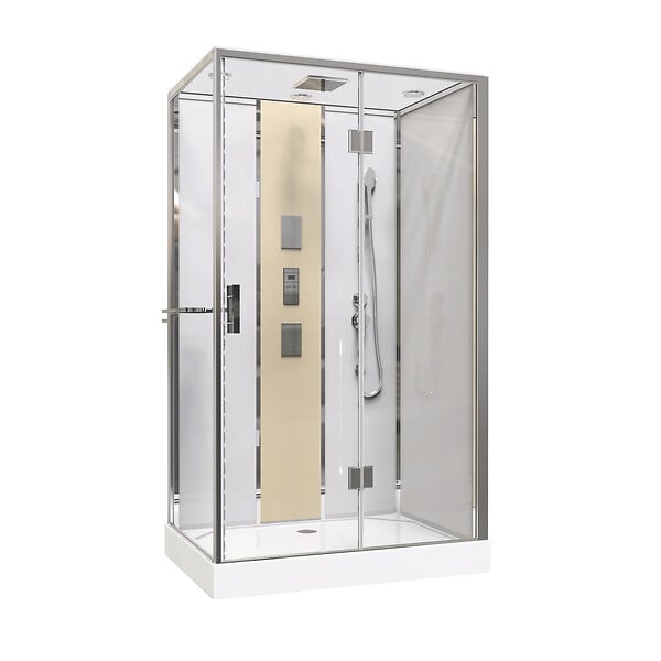 ONDEE - Cabine de douche hydromassante radio et Bluetooth SÖREN SLIM - 140x80cm - Chromé - large