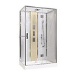 ONDEE - Cabine de douche hydromassante radio et Bluetooth SÖREN SLIM - 140x80cm - Chromé - vignette