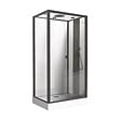 ONDEE - Cabine de douche hydromassante NOGEA SLIM - Sans silicone - Noir mat - 120x70cm - vignette