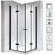 SANIVERRE - ELIZA-BLACK Cabine de douche noire 75x75 cm H.180 pivotante-pliante verre 6 mm - vignette