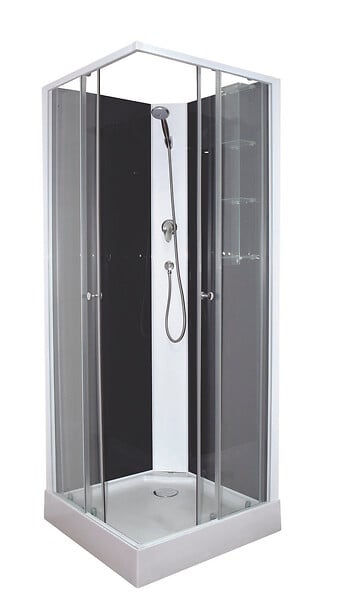 ONDEE - Cabine de douche MELIA - Sans silicone - 80x80cm - Profilés aluminium - Blanc - En kit - large