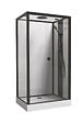 ONDEE - Cabine de douche GONEA - 110 x 80 cm - Accès de face - Profilés aluminium - Noir mat - vignette