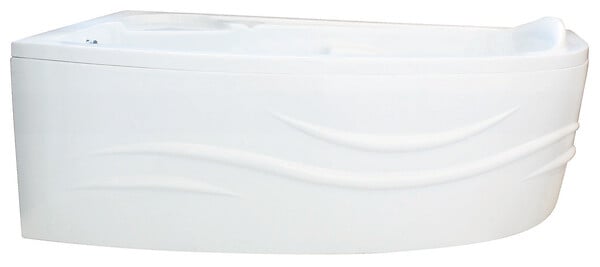 ONDEE - Kit Baignoire d'angle 135 cm et tablier motif vague - ABS et acryl 3mm - blanc - large