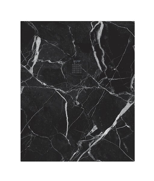 ONDEE - Receveur de douche  NOLA 3 - 90x100x3 - Résine - Marbre noir - Bonde - Découpable - large