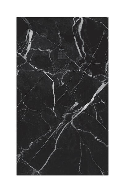 ONDEE - Receveur de douche  NOLA 3 - 90x160x3 - Résine - Marbre noir - Bonde - Découpable - large