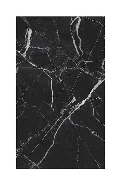 ONDEE - Receveur de douche  NOLA 3 - 90x120x3 - Résine - Marbre noir - Bonde - Découpable - large