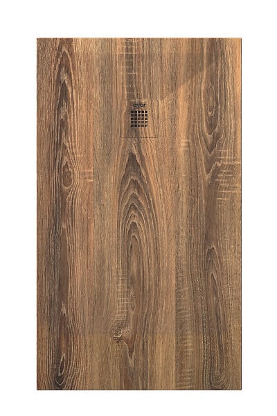 ONDEE - Receveur de douche  NOLA 3 - 90x120x3cm - Résine - Noyer - Bonde - Découpable - large