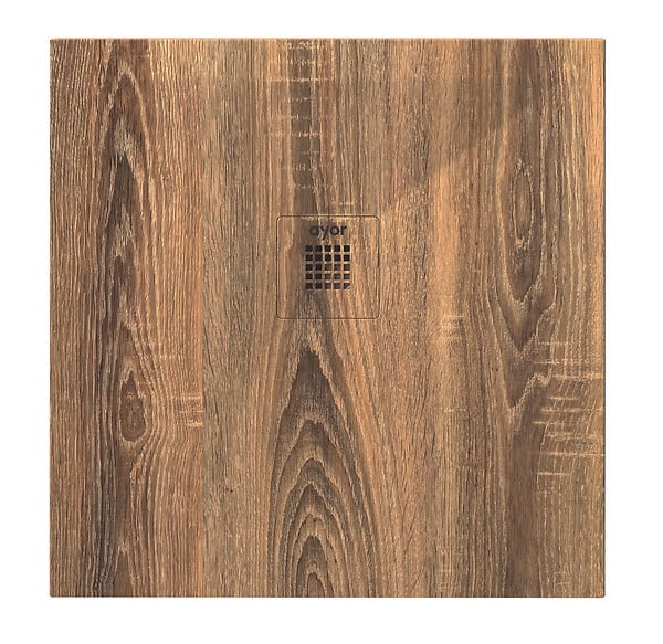 ONDEE - Receveur de douche  NOLA 3 - 90x90x3cm - Résine - Noyer - Bonde - Découpable - large